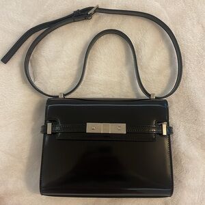 Yves Saint Laurent- Manhattan Mini Crossbody Bag in Spazzolato Leather